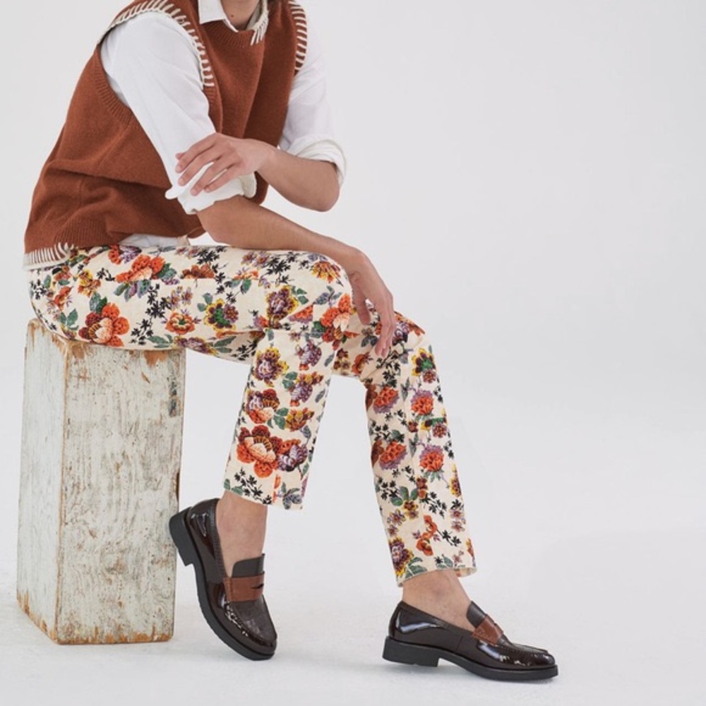 NWT! Anthropologie Pilcro High-Rise Cigarette Slim Straight Jeans Floral size 26